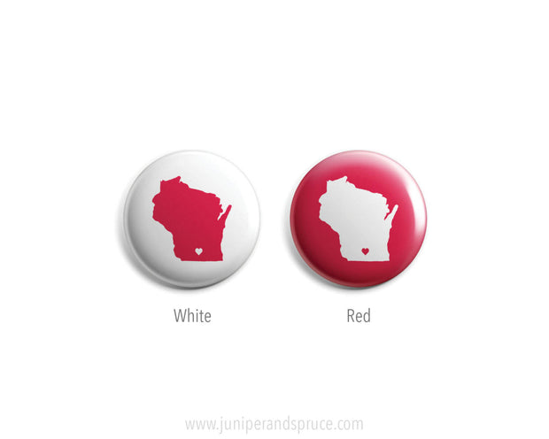 Mini Magnet - Wisconsin Love in Red and White