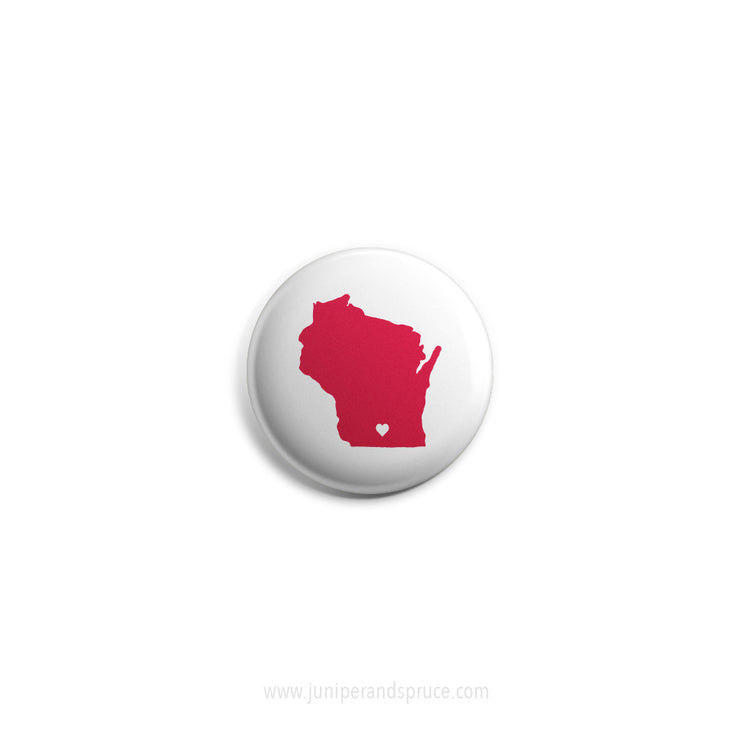 Mini Magnet - Wisconsin Love in Red and White