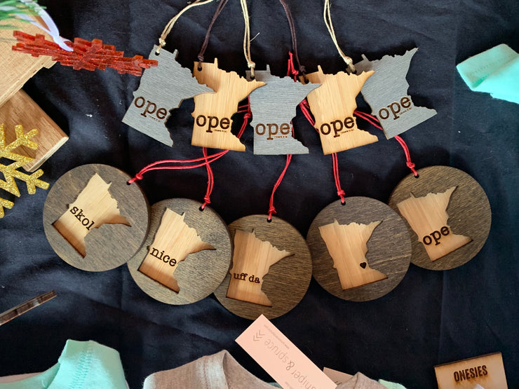 Minnesota Wooden Ornament (Multiple Styles)