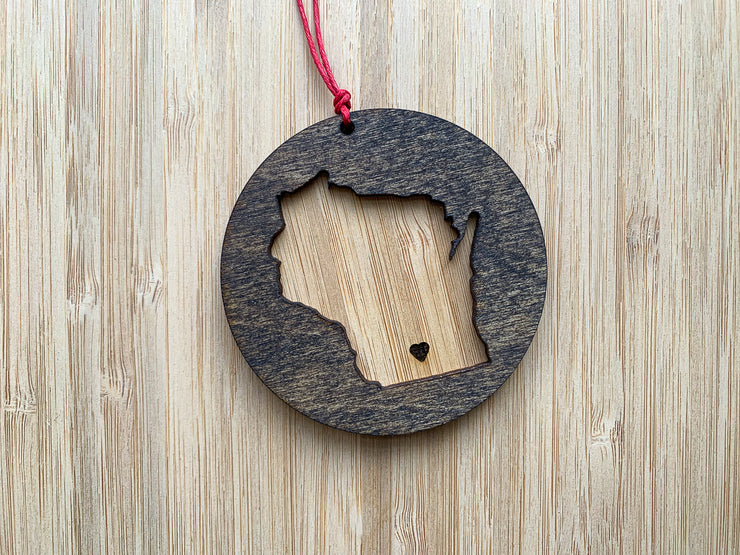 Wisconsin Wooden Ornament (Multiple Styles)
