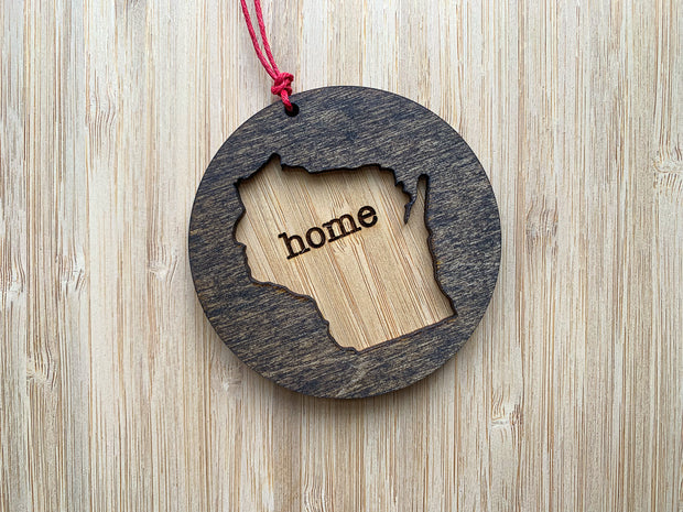 Wisconsin Wooden Ornament (Multiple Styles)
