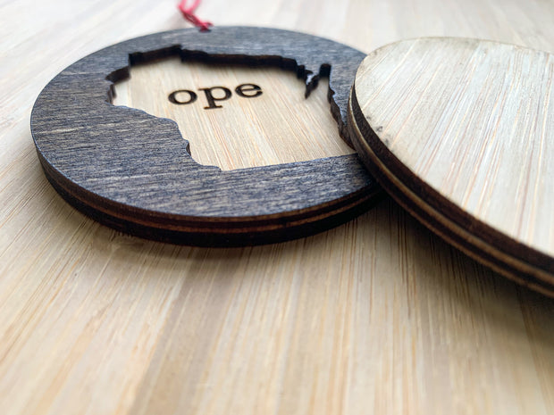 Wisconsin Wooden Ornament (Multiple Styles)