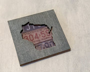 Wisconsin Vintage License Plate Art Magnet
