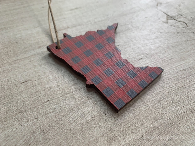 Minnesota Buffalo Plaid Ornament