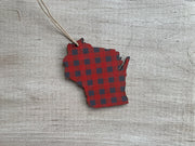 Wisconsin Buffalo Plaid Ornament