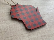Wisconsin Buffalo Plaid Ornament