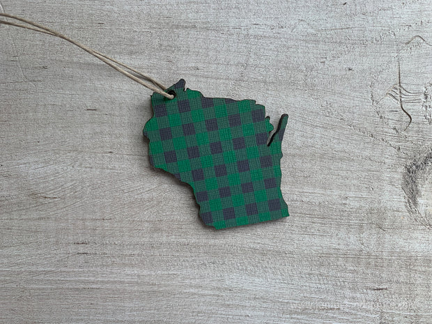 Wisconsin Buffalo Plaid Ornament