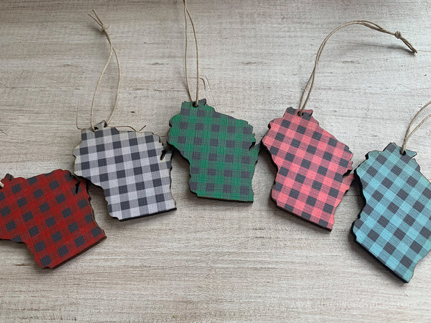 Wisconsin Buffalo Plaid Ornament