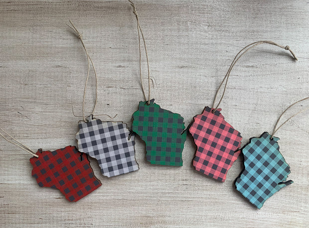 Wisconsin Buffalo Plaid Ornament