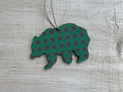 Bear Buffalo Plaid Ornament
