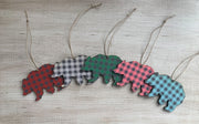 Bear Buffalo Plaid Ornament