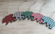 Bear Buffalo Plaid Ornament