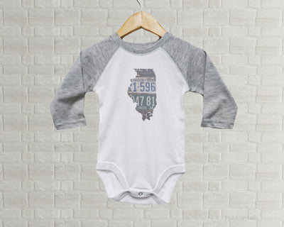 Illinois Baby Onesie | Romper | Vintage License Plate Art