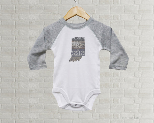 Indiana Baby Onesie | Romper | Vintage License Plate Art