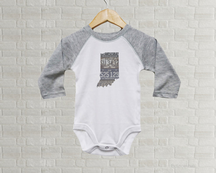 Indiana Baby Onesie | Romper | Vintage License Plate Art
