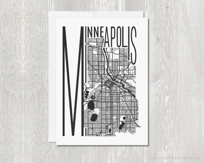 Greeting Card - Minneapolis Map