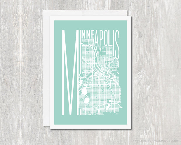 Greeting Card - Minneapolis Map