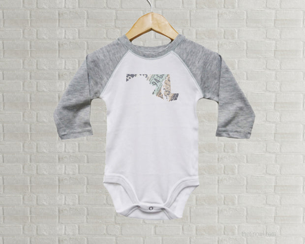 Maryland Baby Onesie | Romper | Vintage License Plate Art