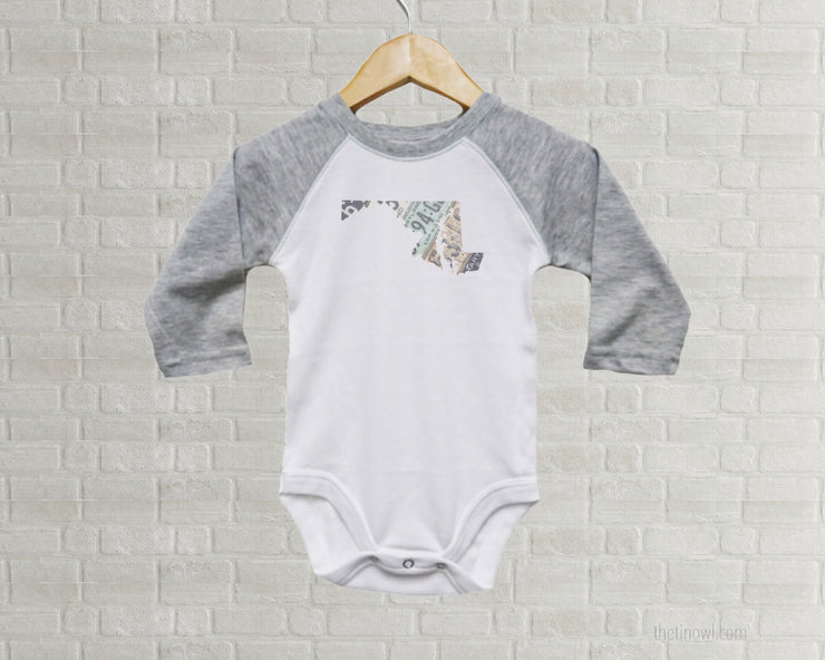 Maryland Baby Onesie | Romper | Vintage License Plate Art
