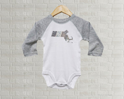 Massachusetts Baby Onesie | Romper | Vintage License Plate Art