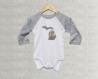 Michigan Baby Onesie | Romper | Vintage License Plate Art
