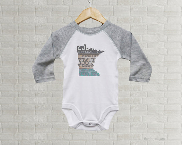Minnesota Baby Onesie | Romper | Vintage License Plate Art