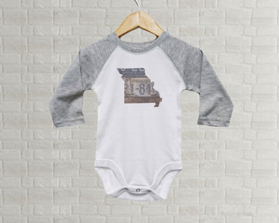 Missouri Baby Onesie | Romper | Vintage License Plate Art