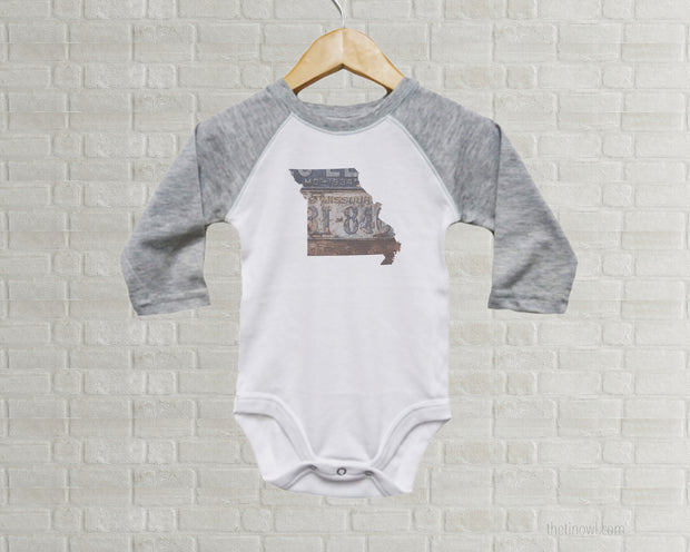 Missouri Baby Onesie | Romper | Vintage License Plate Art