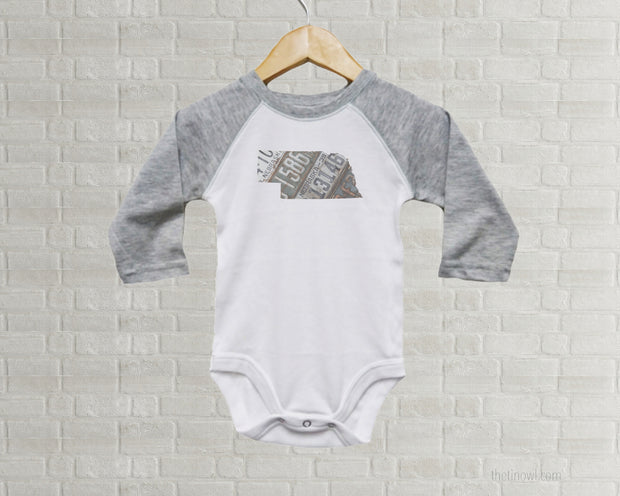 Nebraska Baby Onesie | Romper | Vintage License Plate Art