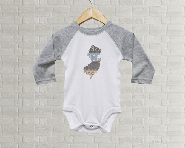 New Jersey Baby Onesie | Romper | Vintage License Plate Art