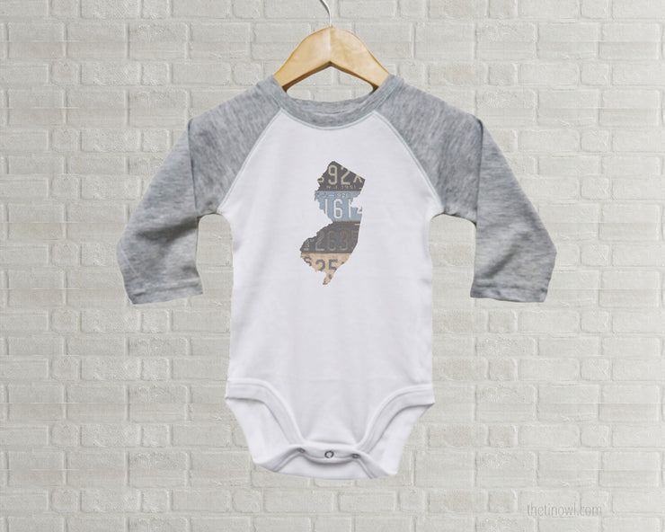 New Jersey Baby Onesie | Romper | Vintage License Plate Art