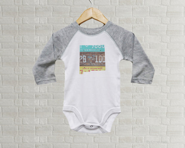 New Mexico Baby Onesie | Romper | Vintage License Plate Art