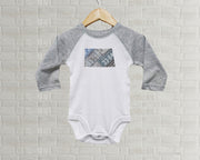 North Dakota Baby Onesie | Romper | Vintage License Plate Art