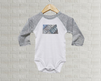 North Dakota Baby Onesie | Romper | Vintage License Plate Art