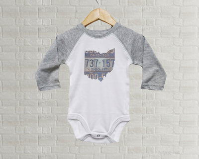 Ohio Baby Onesie | Romper | Vintage License Plate Art