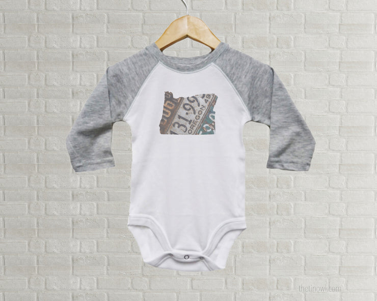 Oregon Baby Onesie | Romper | Vintage License Plate Art