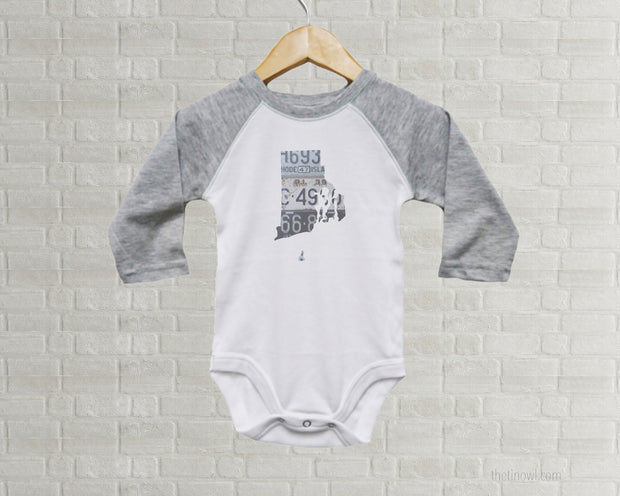 Rhode Island Baby Bodysuit | Romper | Vintage License Plate Art