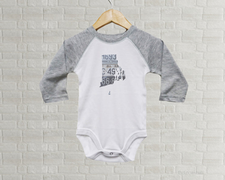 Rhode Island Baby Bodysuit | Romper | Vintage License Plate Art