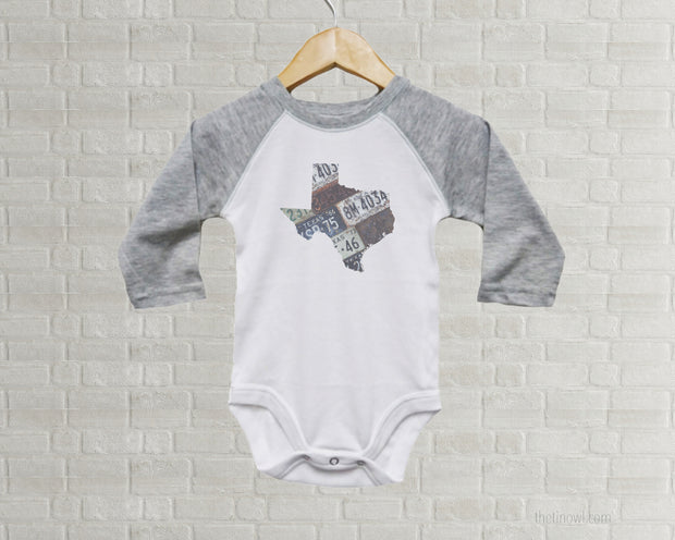 Texas Baby Bodysuit | Romper | Vintage License Plate Art