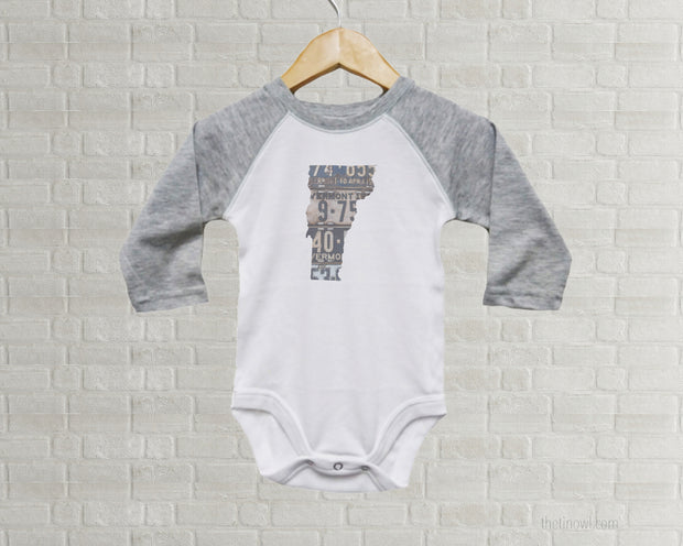 Vermont Baby Bodysuit | Romper | Vintage License Plate Art