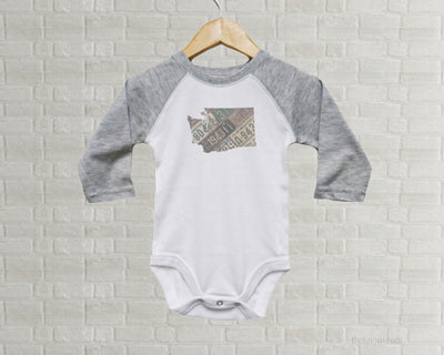 Washington Baby Bodysuit | Romper | Vintage License Plate Art