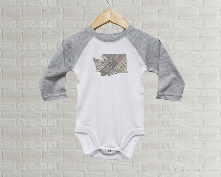 Washington Baby Bodysuit | Romper | Vintage License Plate Art