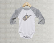 West Virginia Baby Bodysuit | Romper | Vintage License Plate Art