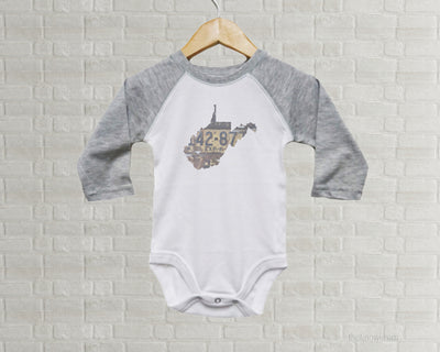 West Virginia Baby Bodysuit | Romper | Vintage License Plate Art