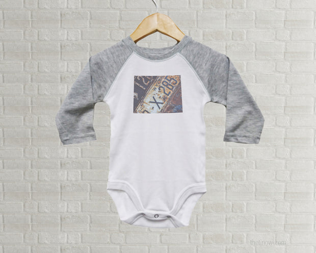 Wyoming Baby Bodysuit | Romper | Vintage License Plate Art