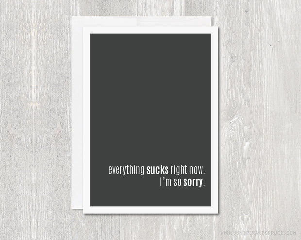 Greeting Card - Everything Sucks Right Now - I'm Sorry
