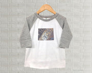 Wyoming Youth Raglan T-Shirt - Vintage License Plate Art