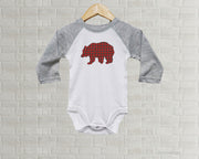 Baby Romper - Buffalo Plaid Bear