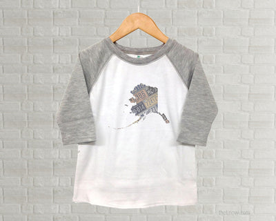 Alaska Youth Raglan T-Shirt - Vintage License Plate Art