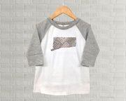 Connecticut Youth Raglan T-Shirt - Vintage License Plate Art